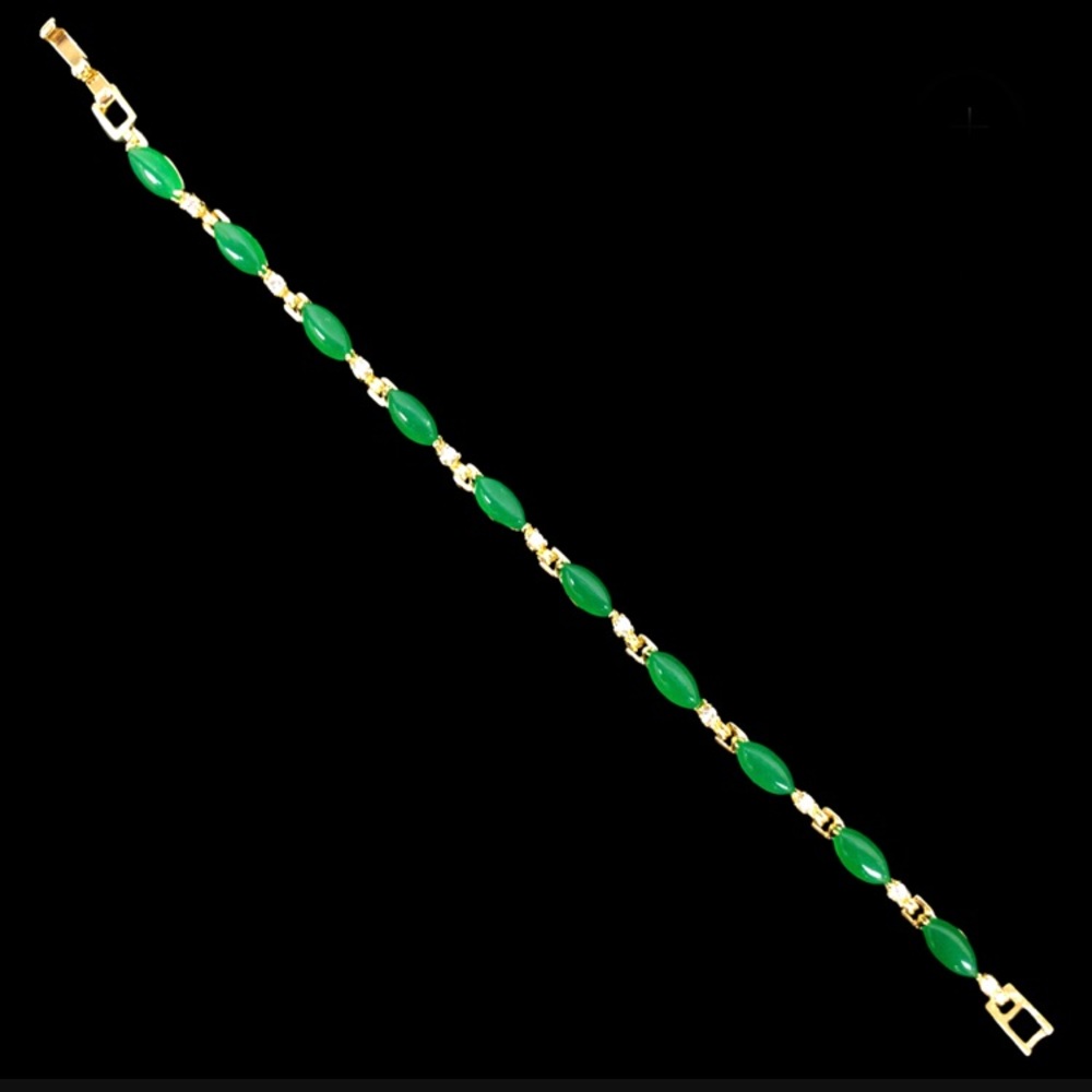 Gold Plated Lucky Jade Bracelet